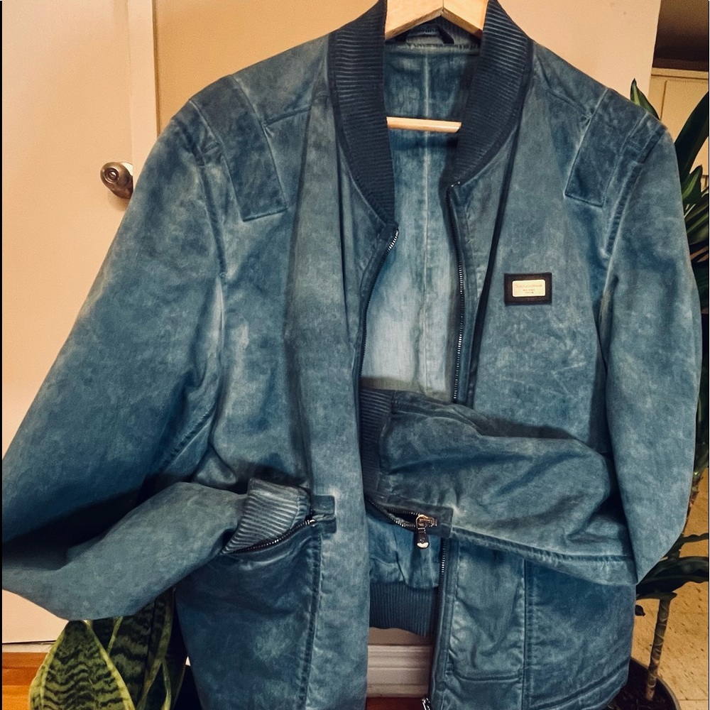 Authentic Dolce & Gabbana_ Authentic Apparel_Washed Blue Cotton Rebel Jacket